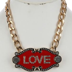 Chunky LOVE Bib Chain Necklace
